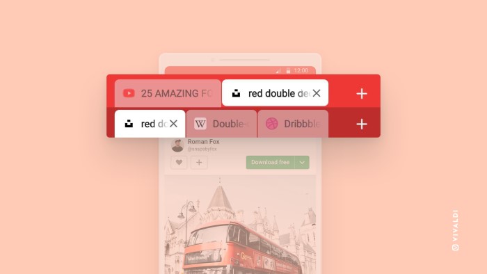 vivaldi android double decker tabs