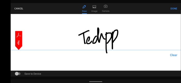 electronically sign a PDF document on Android