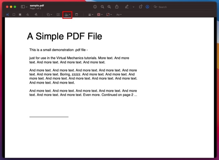 electronically sign a PDF document on Mac