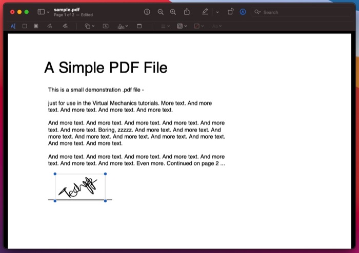 electronically sign a PDF document on Mac