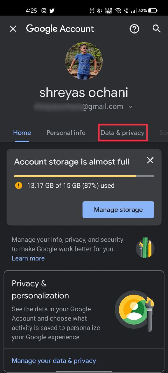 manage google account on smartphone