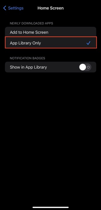 add new apps to App Library only