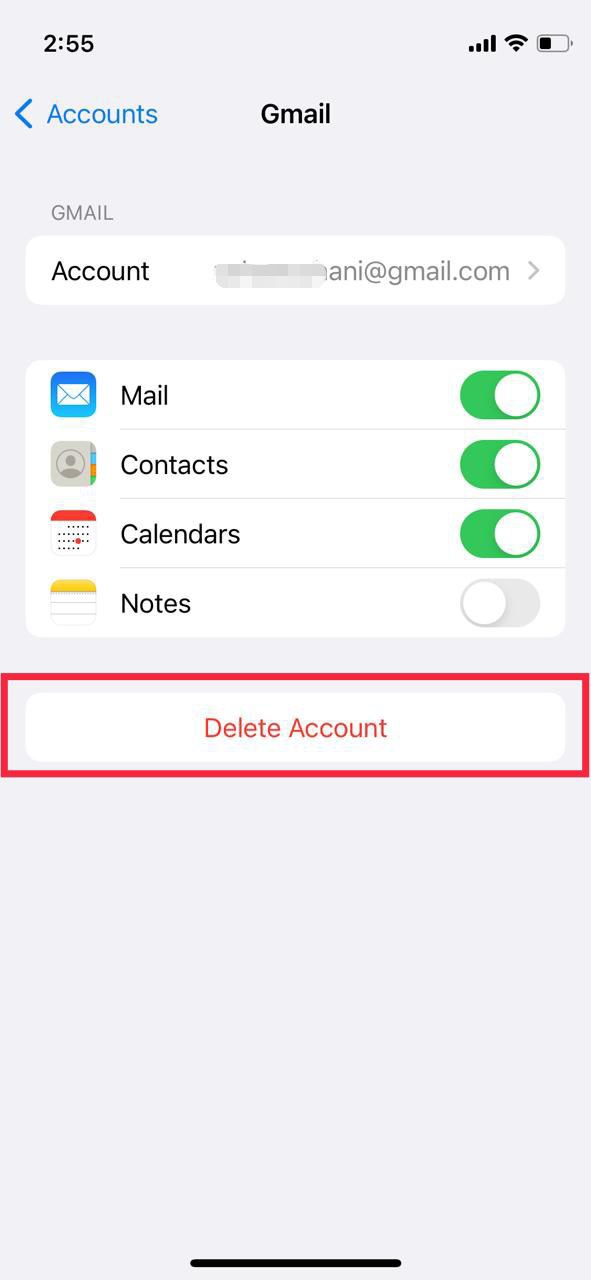 log out gmail from iphone