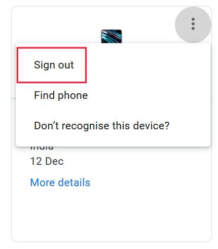 sign out gmail remotely