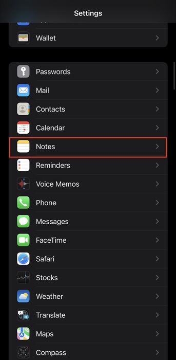 set a Notes password on iPhone