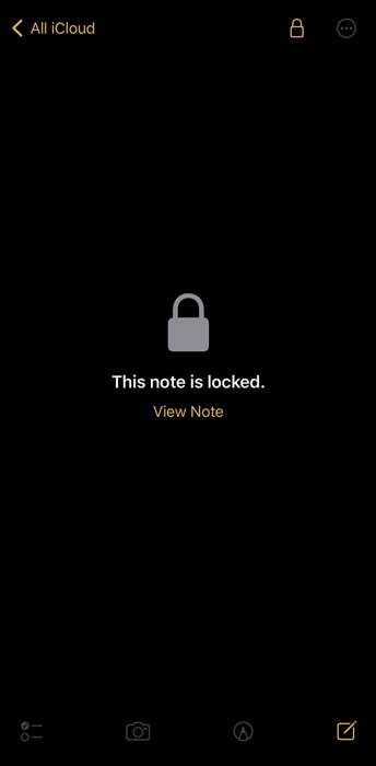 accessing a locked note on iPhone