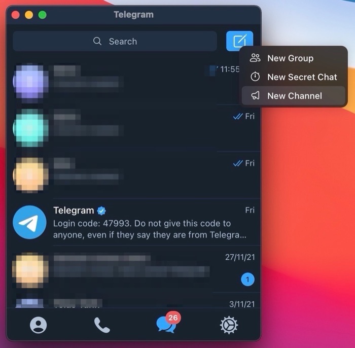 creating a Telegram channel on Desktop