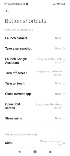 remapping navigation buttons in MIUI