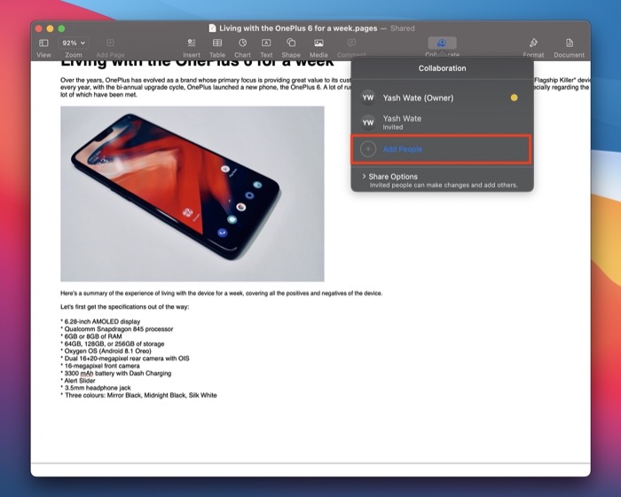 add more people to collaborate on Mac