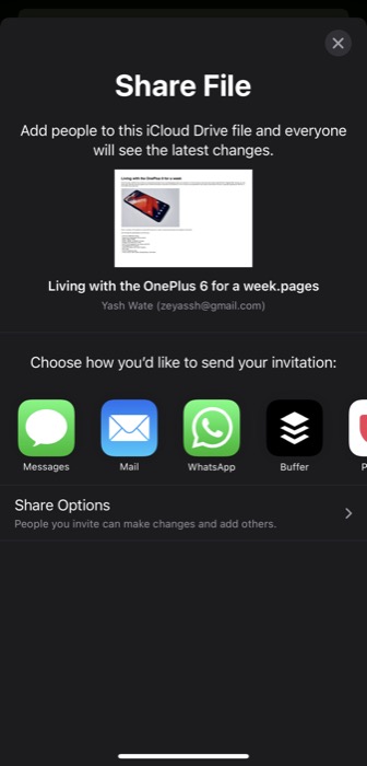 invite others to collaborate on iPhone