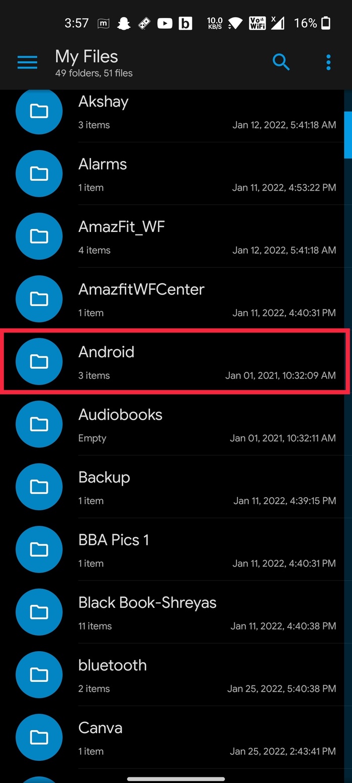 Android folder