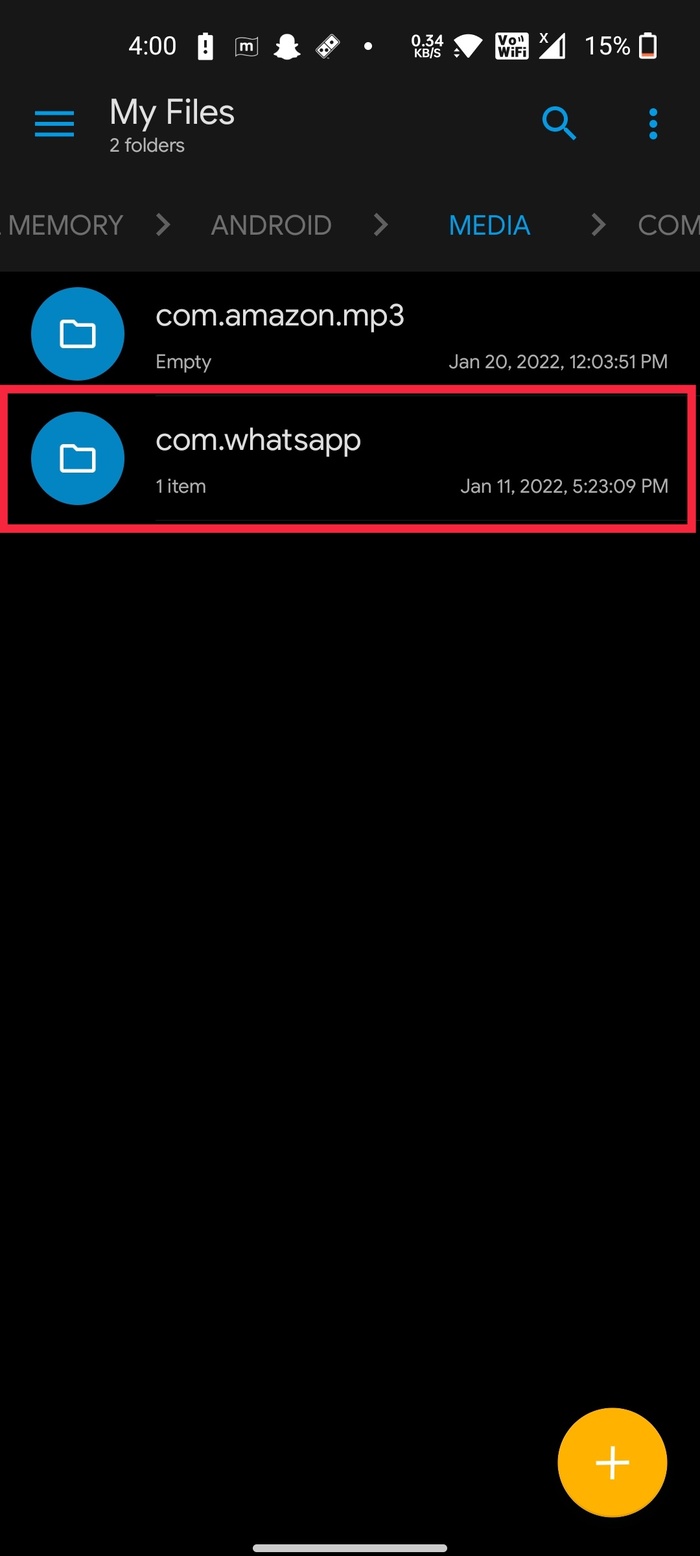 Whatsapp media hidden folder