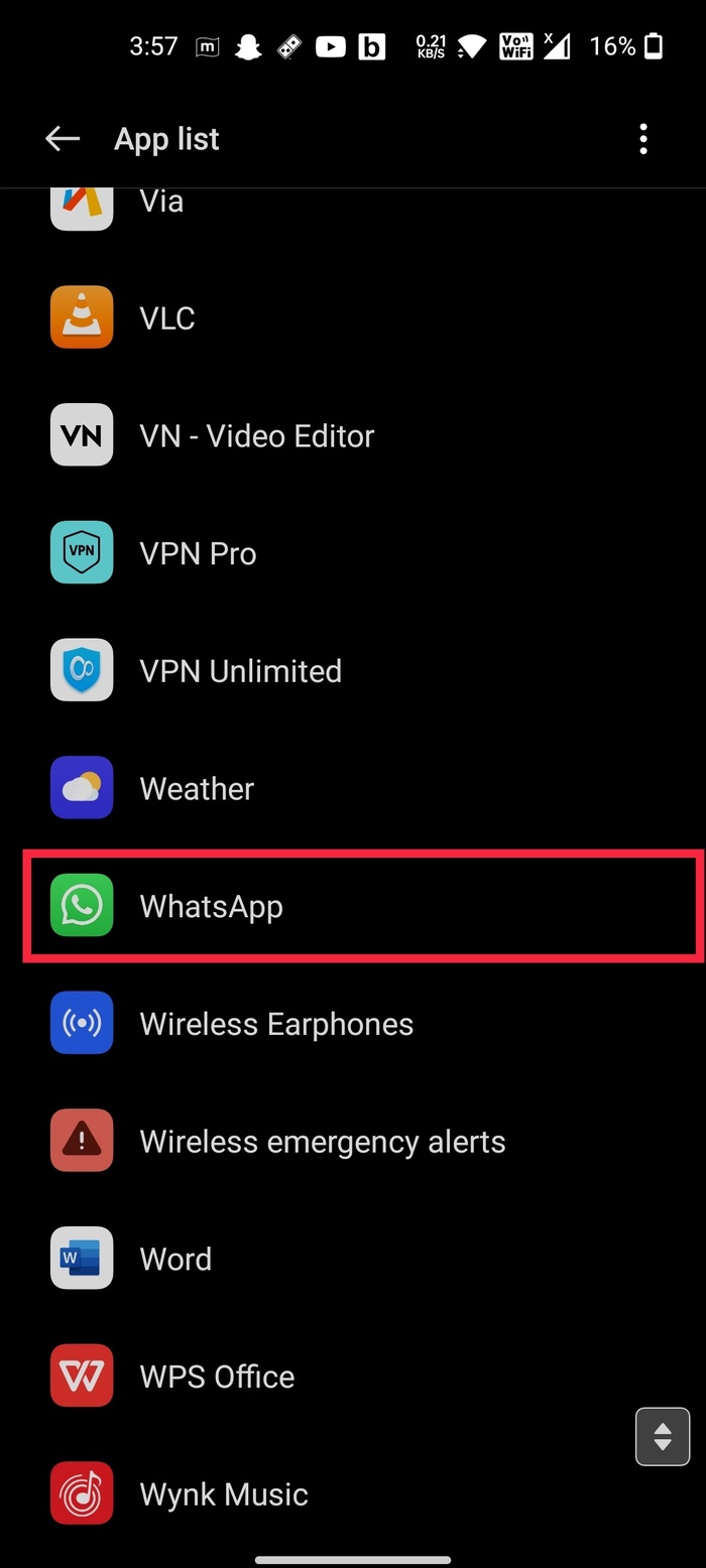 Whatsapp permission setting