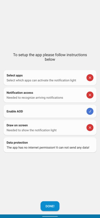 aodNotify checklist