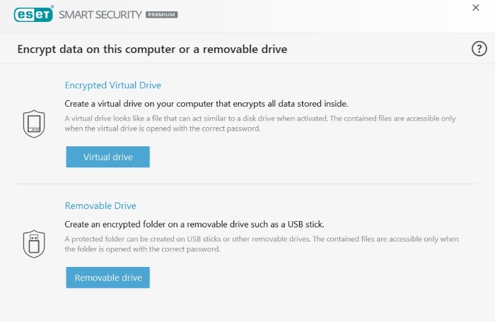 ESET Smart Security Drive Encryption