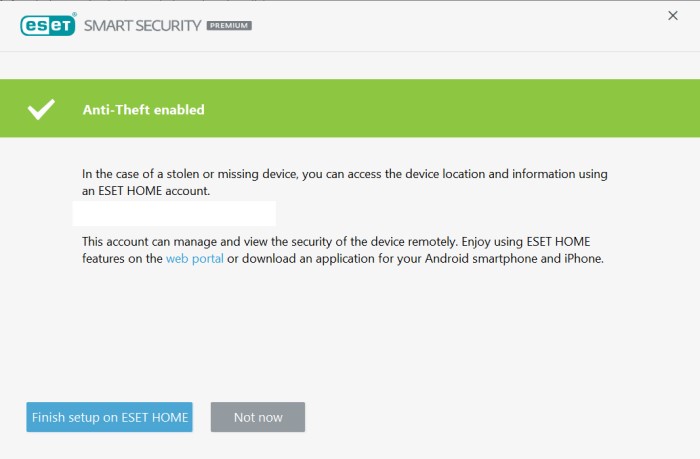 ESET Smart Security Anti Theft