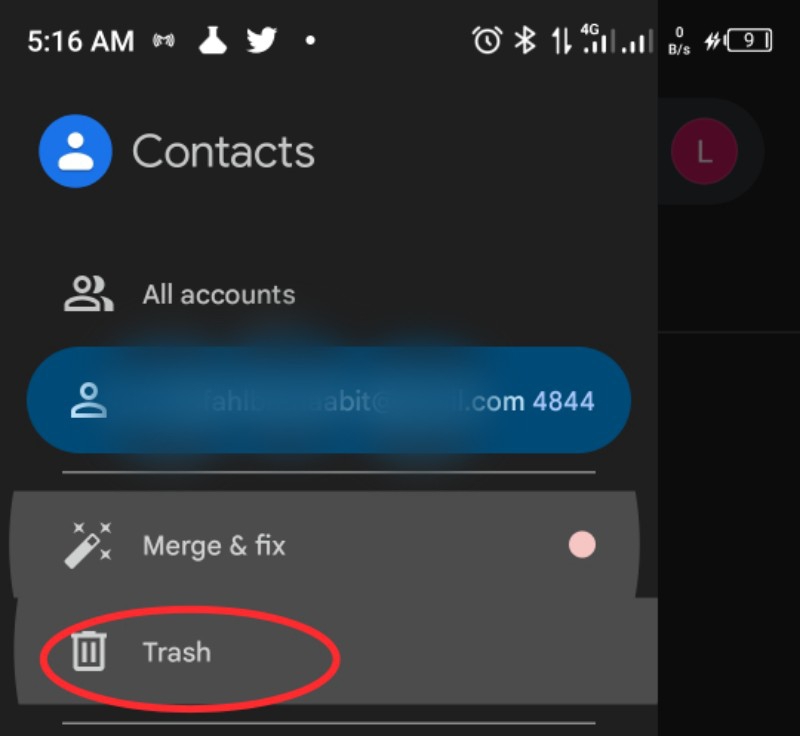 Recover deleted contacts on Android 