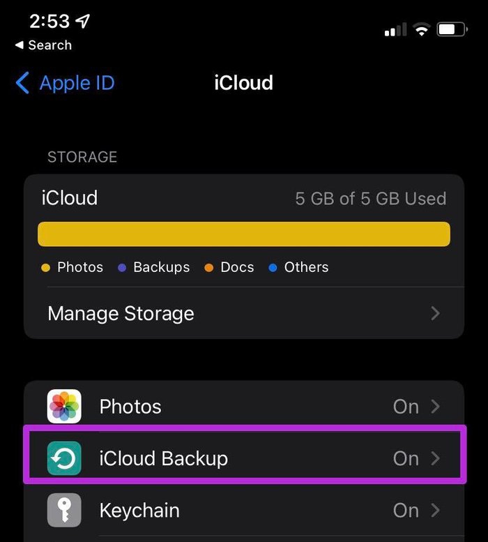 Fix not iPhone backing to iCloud 