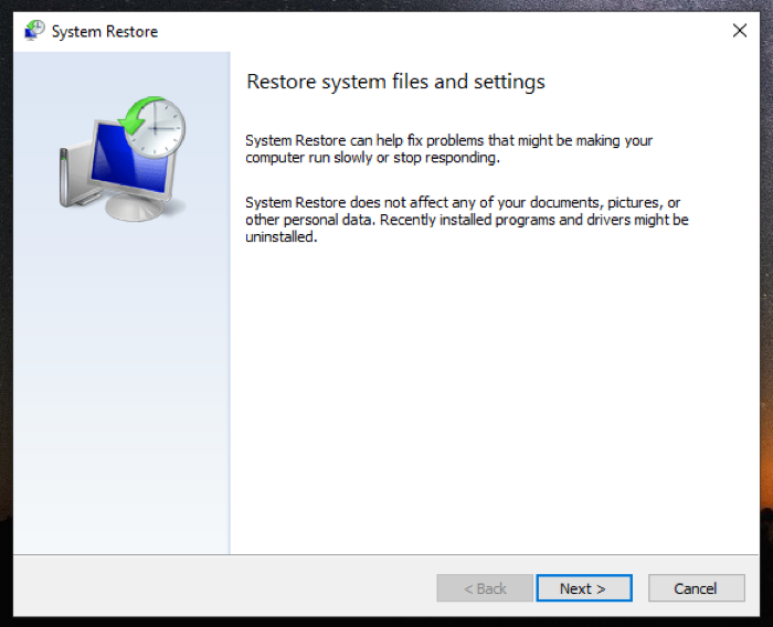 restore Windows Registry