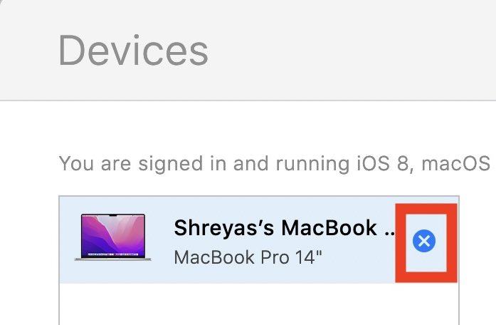 remove device from Apple id using icloud