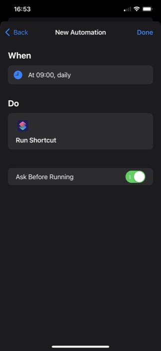 running shortcut without prompt