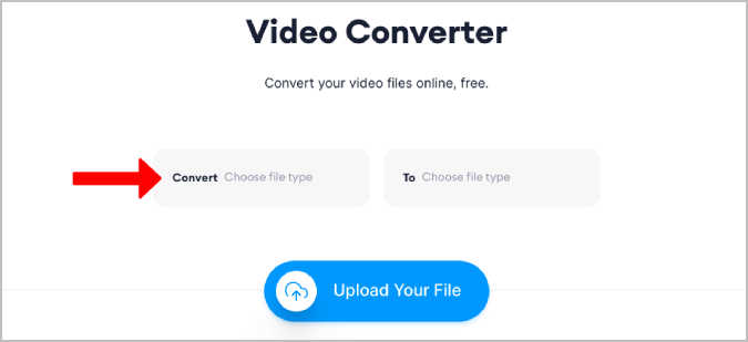 Convert and to option in veed video converter