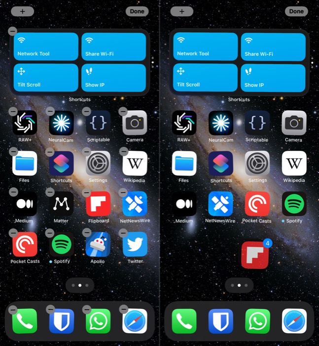 rearrange multiple apps at once