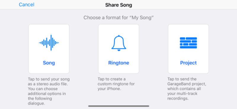 Share audio as ringtone 