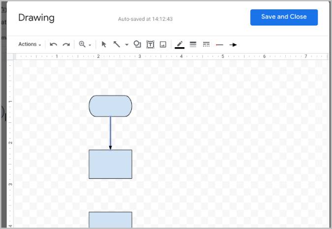 arrow between shapes on Google Drawing from Flow Chart