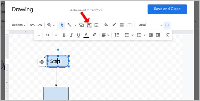 Text in Google Drawing 