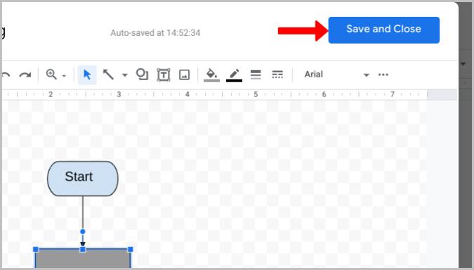 Save and Close on Google Drawing on Google Docs