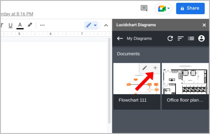 Adding Lucidchart to Google Docs