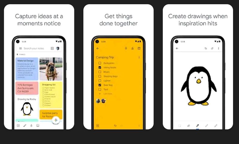 Note taking app for Android- Google Keep