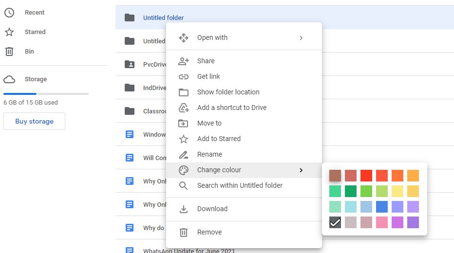 Google drive tips and tricks: color-code your folders