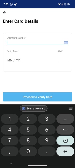 enter card details paytm