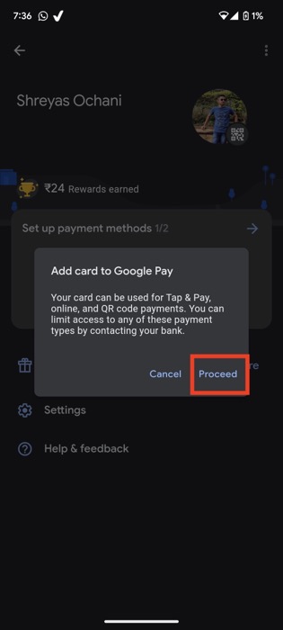 add card in gpay