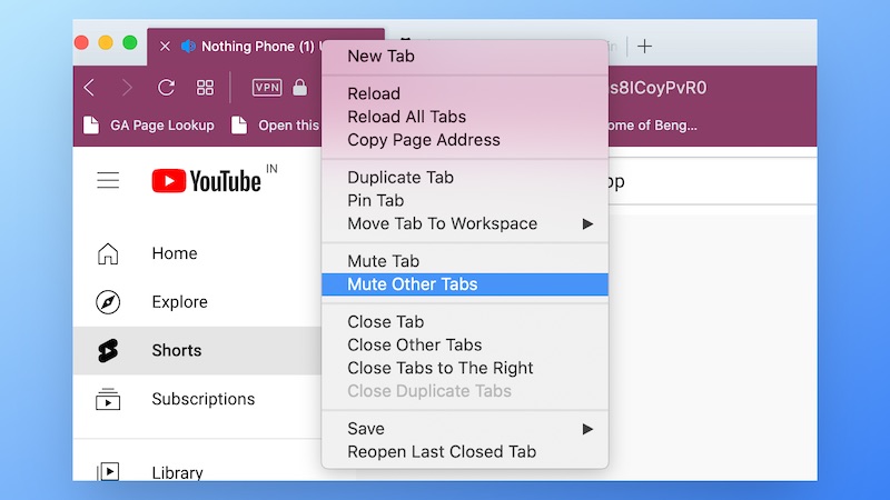 opera mute tabs