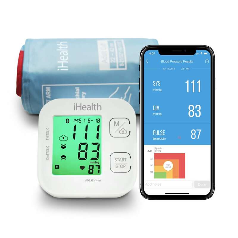 ihealth track smart blood pressure monitor for home use