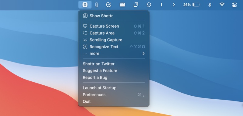 shottr menu bar app