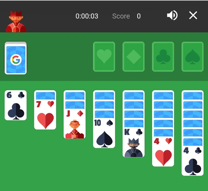 google Solitaire game - free google game