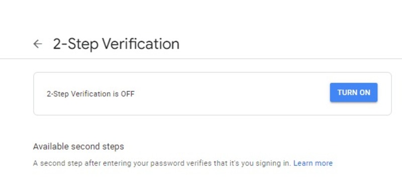 2 step verification