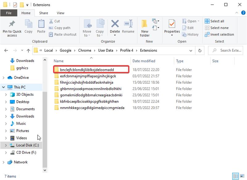 Extension list in File explorer 