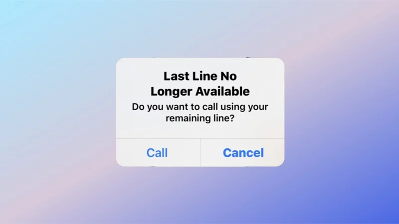 last line no longer available on iphone error message