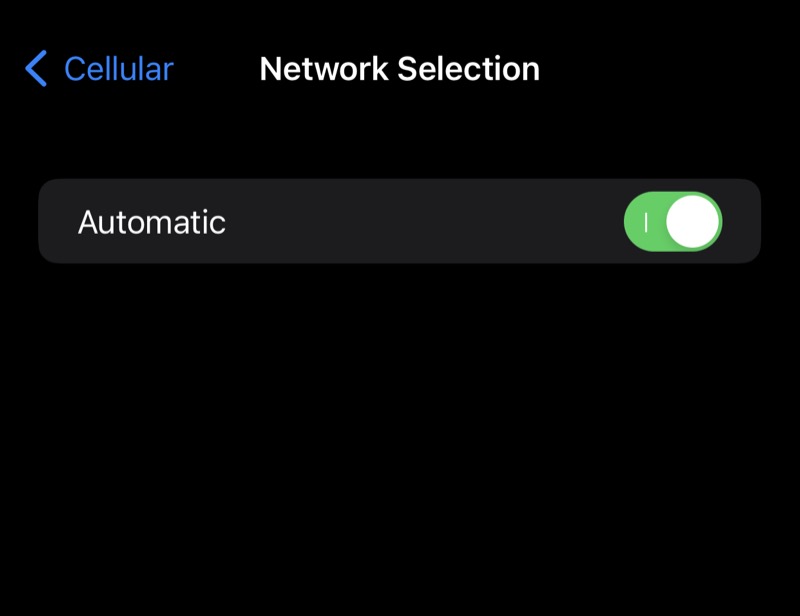 disabling automatic network selection
