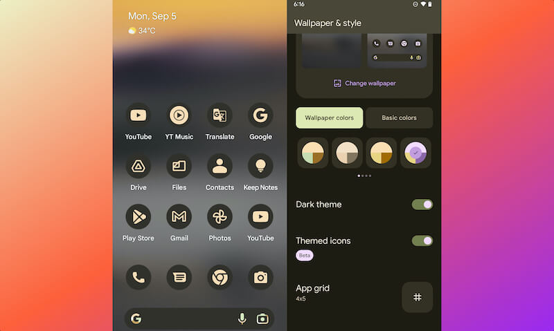 Android 13 features- Blend icons