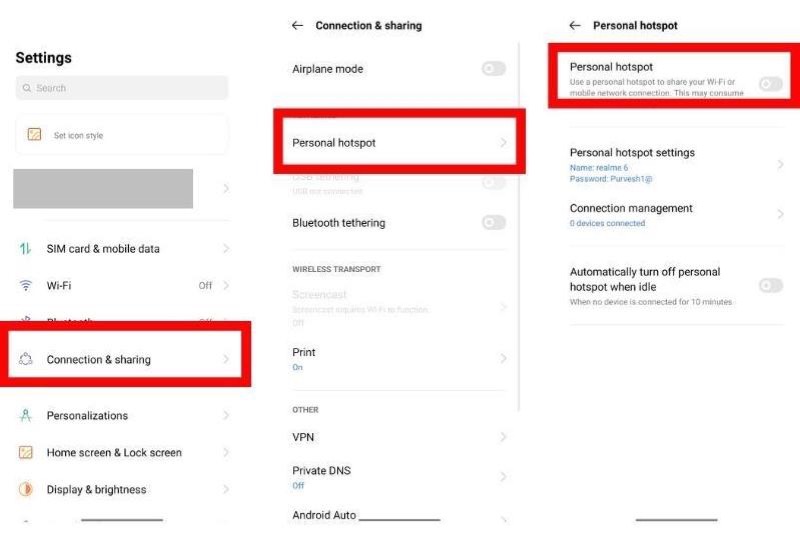 enabling mobile hotspot on coloros