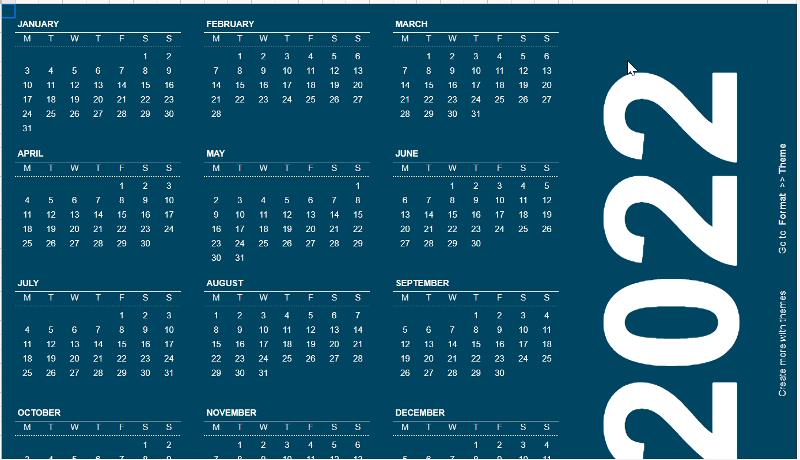 Annual Calendar 2022