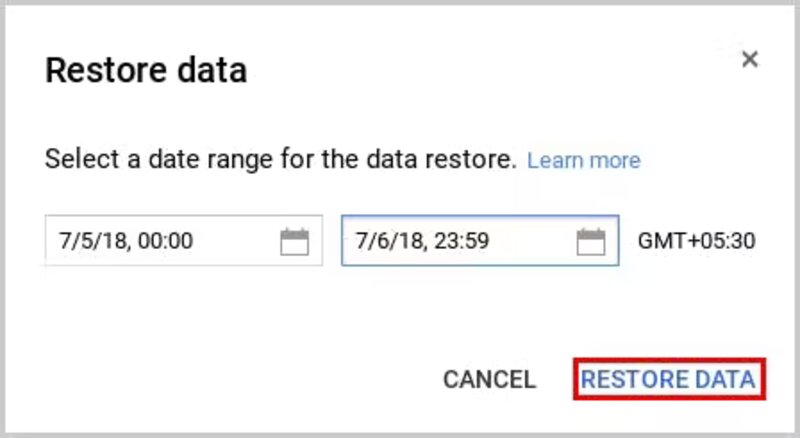 Restore files from drive