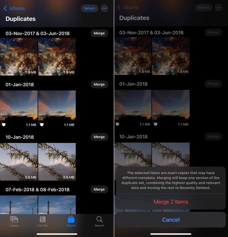 merge photos in ios 16