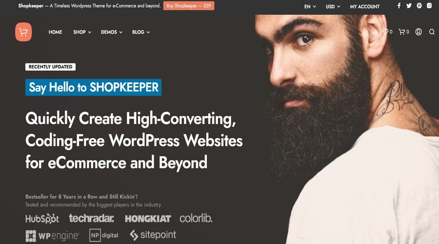 best wordpress ecommerce themes - shopkeeper